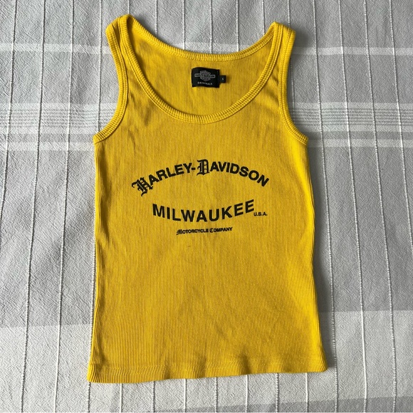 HARLEY DAVIDSON Milwaukee Local's Slim Ribbed Tank Top - RoadwaY Yellow - Picture 2 of 8